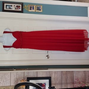 Ally's Red Maxi Dress With Beads